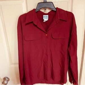IVY PARK Burgundy Button Down Shirt